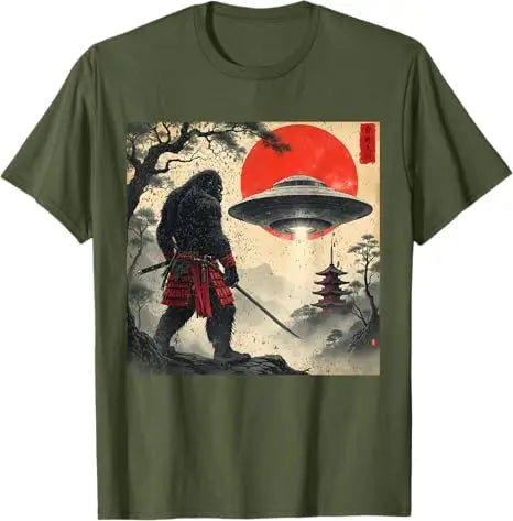 Samurai Bigfoot Japanese UFO Vintage Graphic Tee
