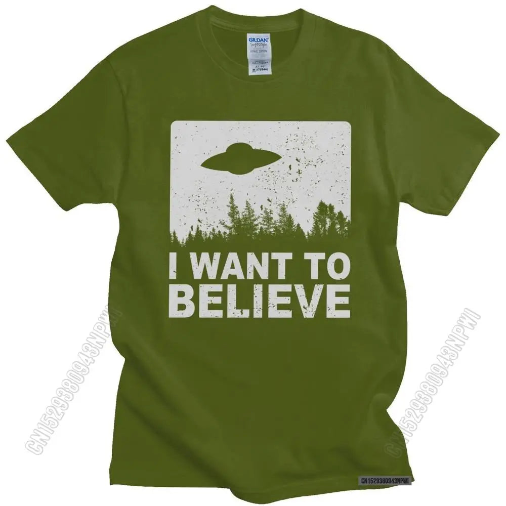 Stylish Male The X Files I Want To Believe Tshirt