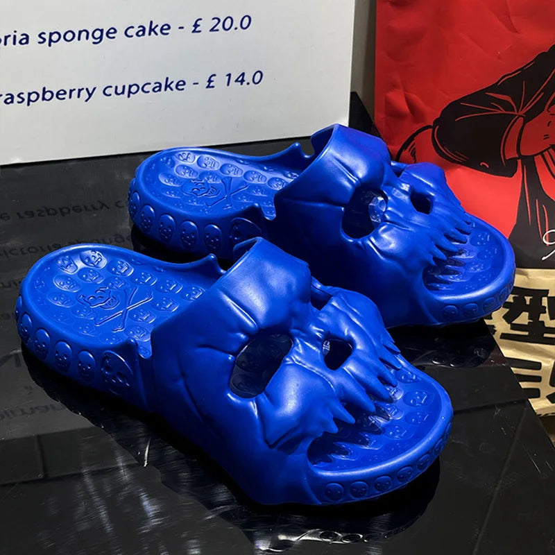 Skull Design Men Slippers Y2K
