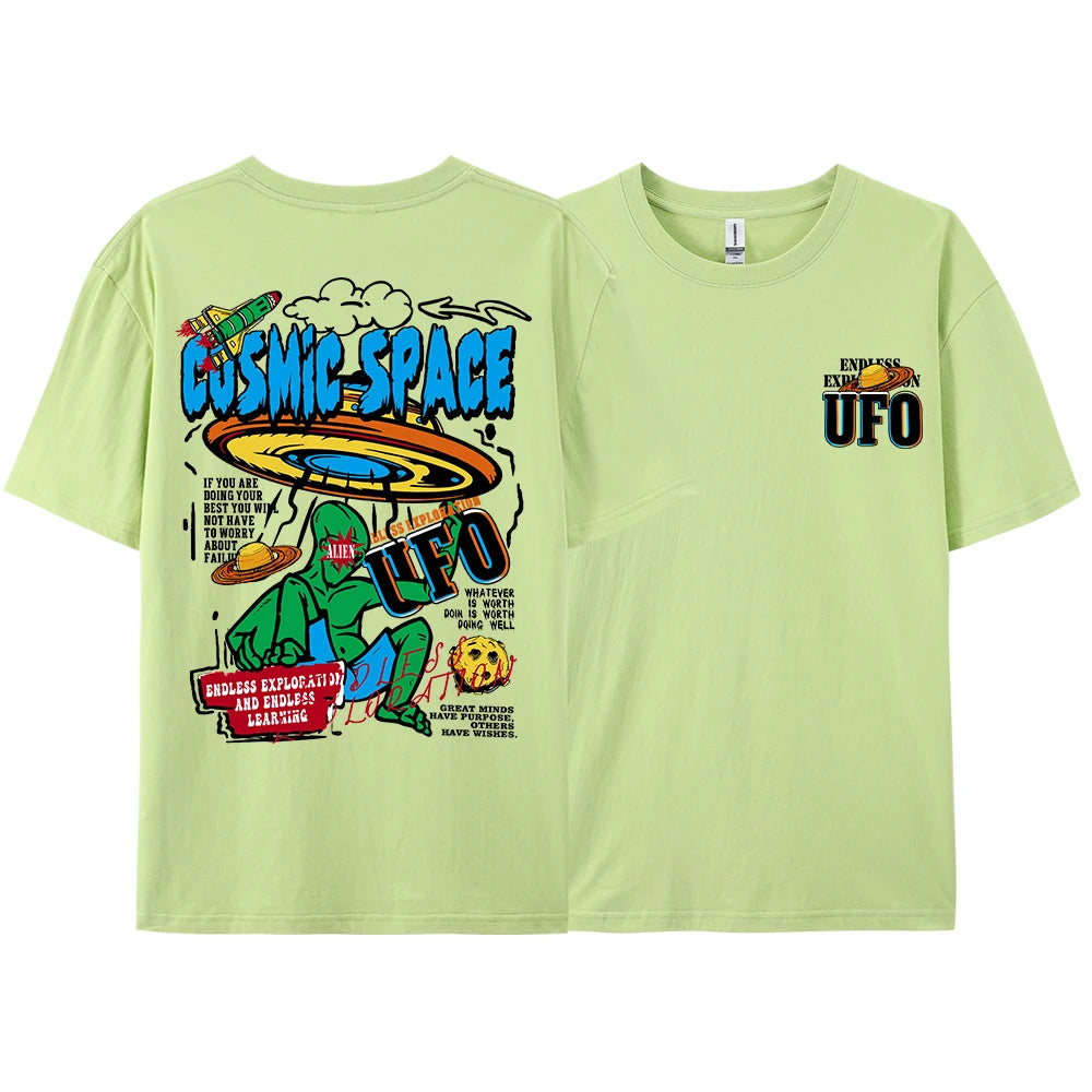 Cosmic Space Ufo Aliens Funny Graphic Printed Men
