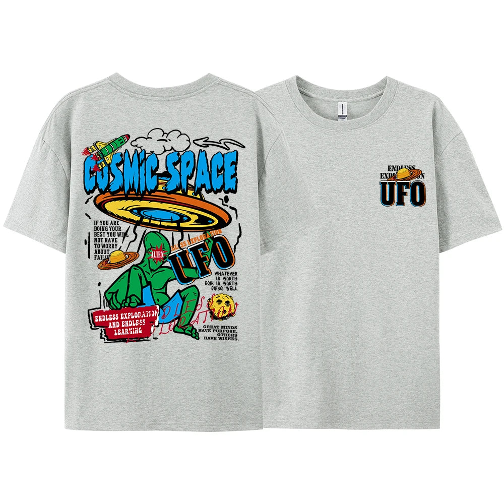 Cosmic Space Ufo Aliens Funny Graphic Printed Men