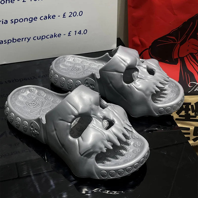 Skull Design Men Slippers Y2K