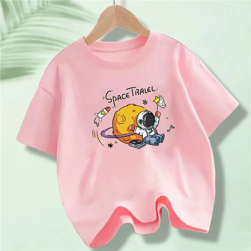 Kids Explore Space Astronaut Prints T-Shirt Boys