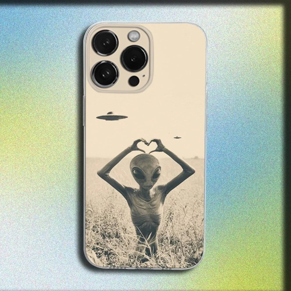 Funny Space UFO Alien Thing Phone Case For iPhones