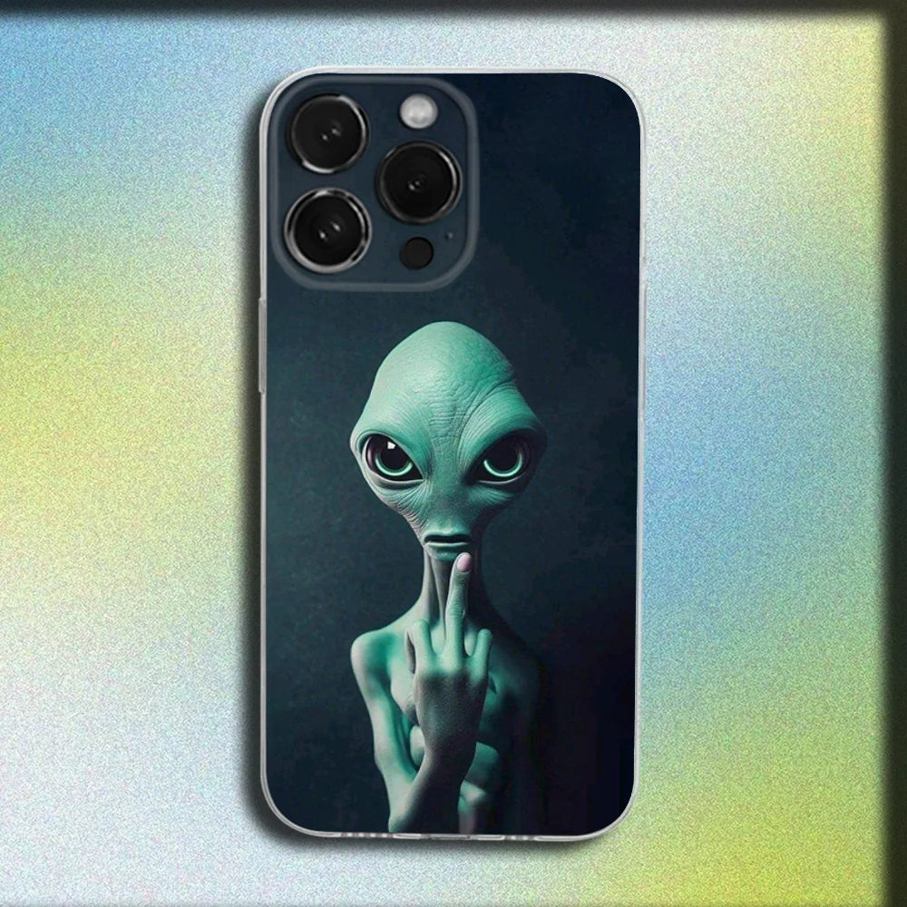 Funny Space UFO Alien Thing Phone Case For iPhones