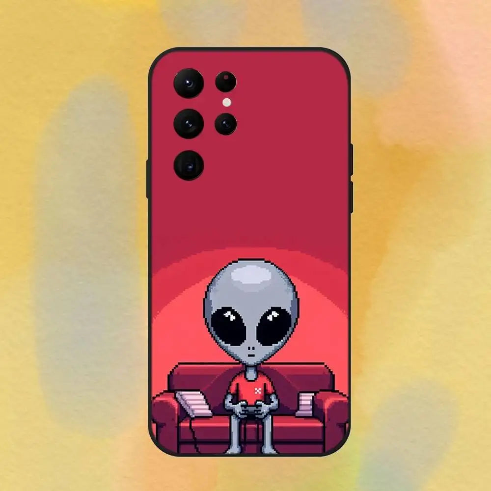 Space Alien UFO Cartoon Phone Case For Samsungs