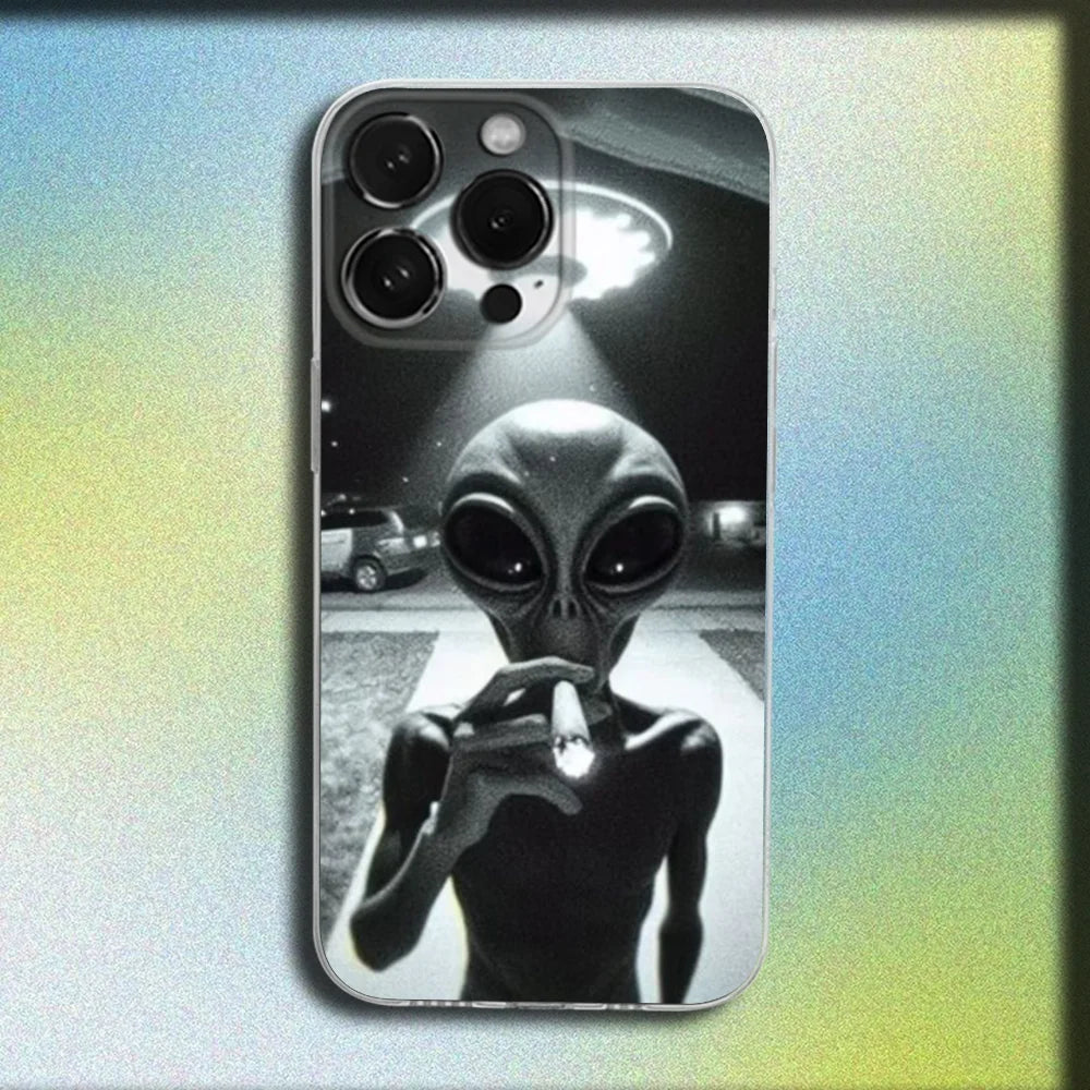 Funny Space UFO Alien Thing Phone Case For iPhones