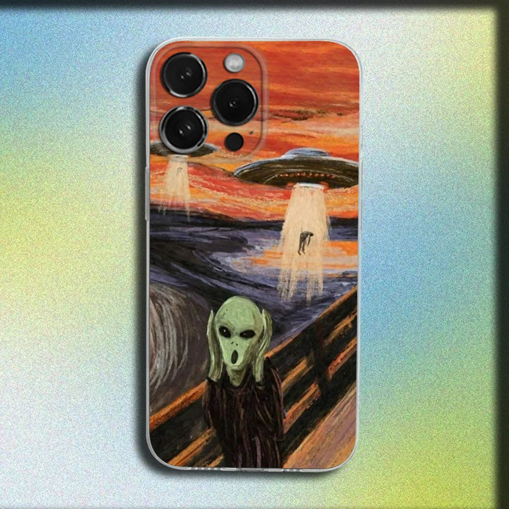 Funny Space UFO Alien Thing Phone Case For iPhones