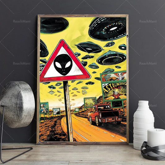 UFO Poster/UFO Alien Poster/Alien Scream Poster