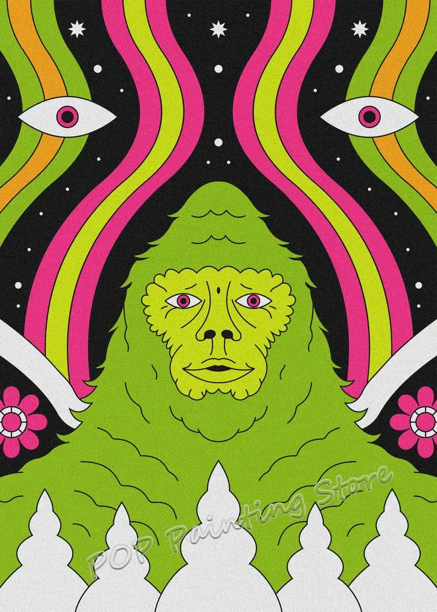 Fantasy Alien Psychedelic Art Funny Poster