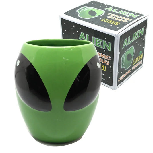 Cartoon Creative Green Alien Ceramic Cups