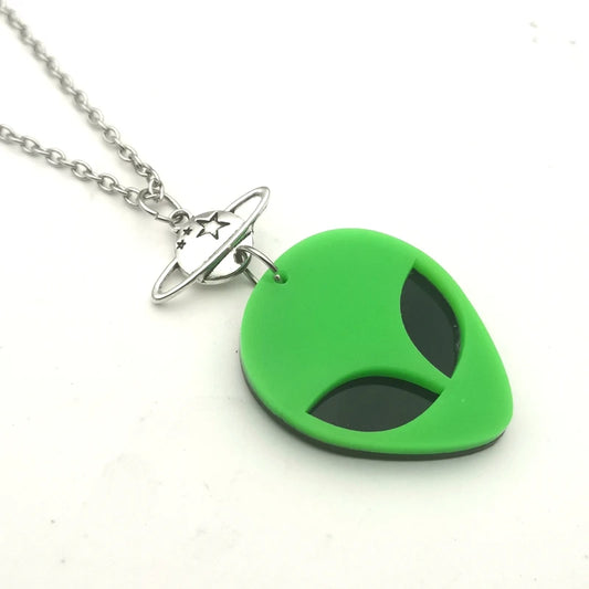 Fashion Women Alien Head Acrylic Necklace