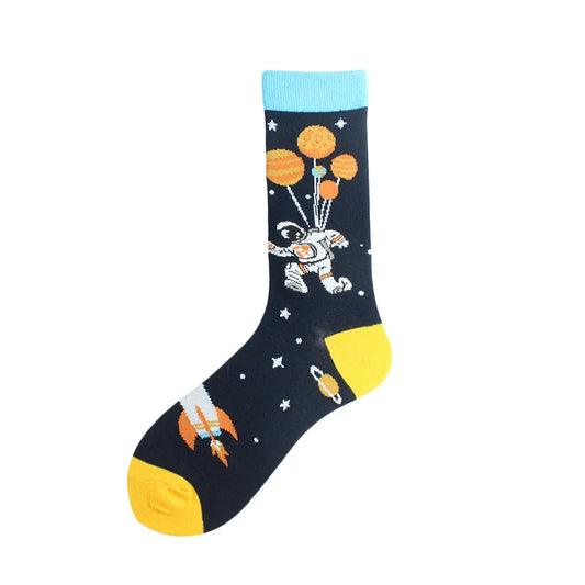 Painting Style Astronaut Men's Socks