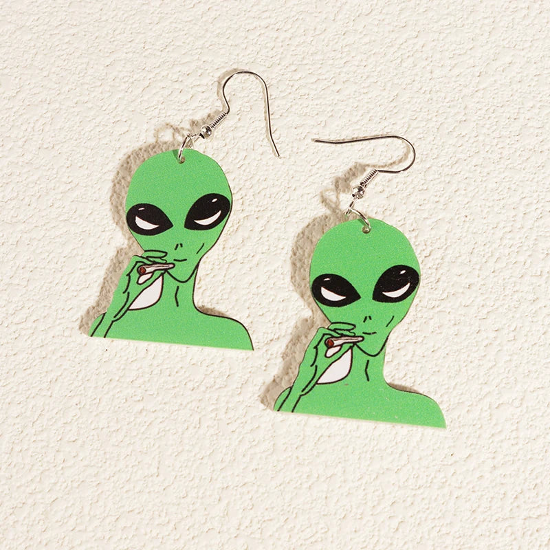 Alien Earrings For Women Girls Hip Hop Cute