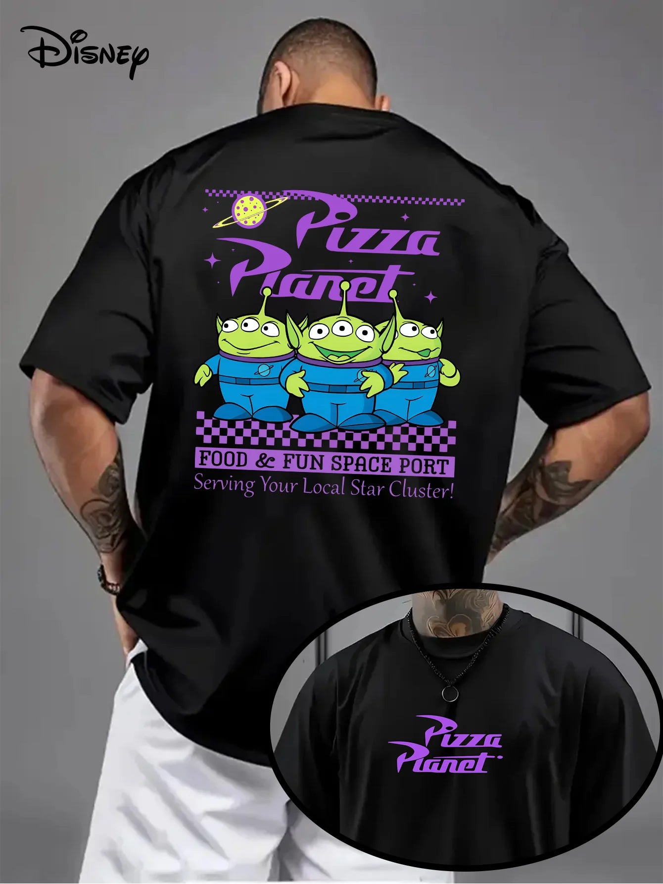 Men's Disney Toy Story Planet Pizza T-Shirt