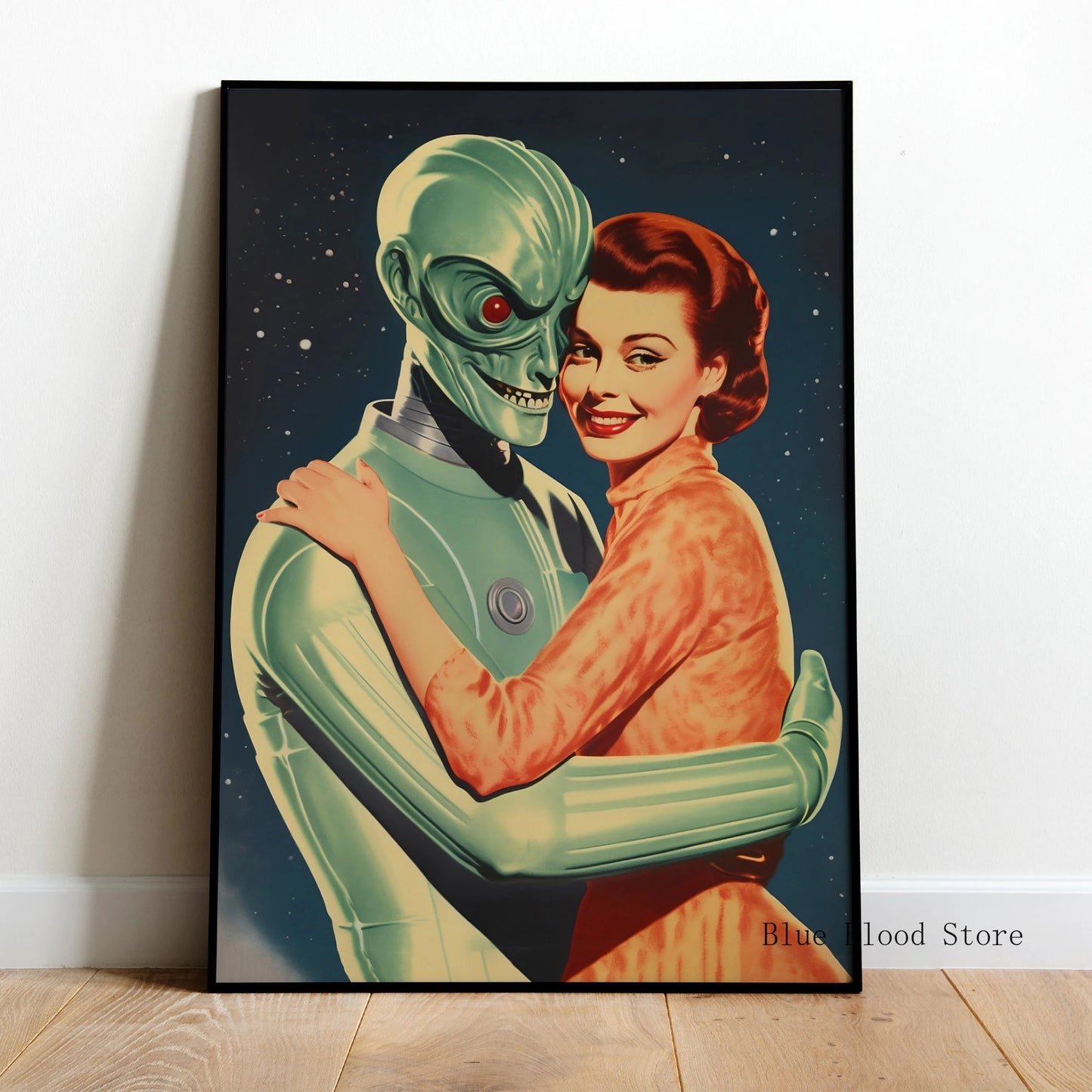 Aliens Vintage Sci Fi Poster 50s