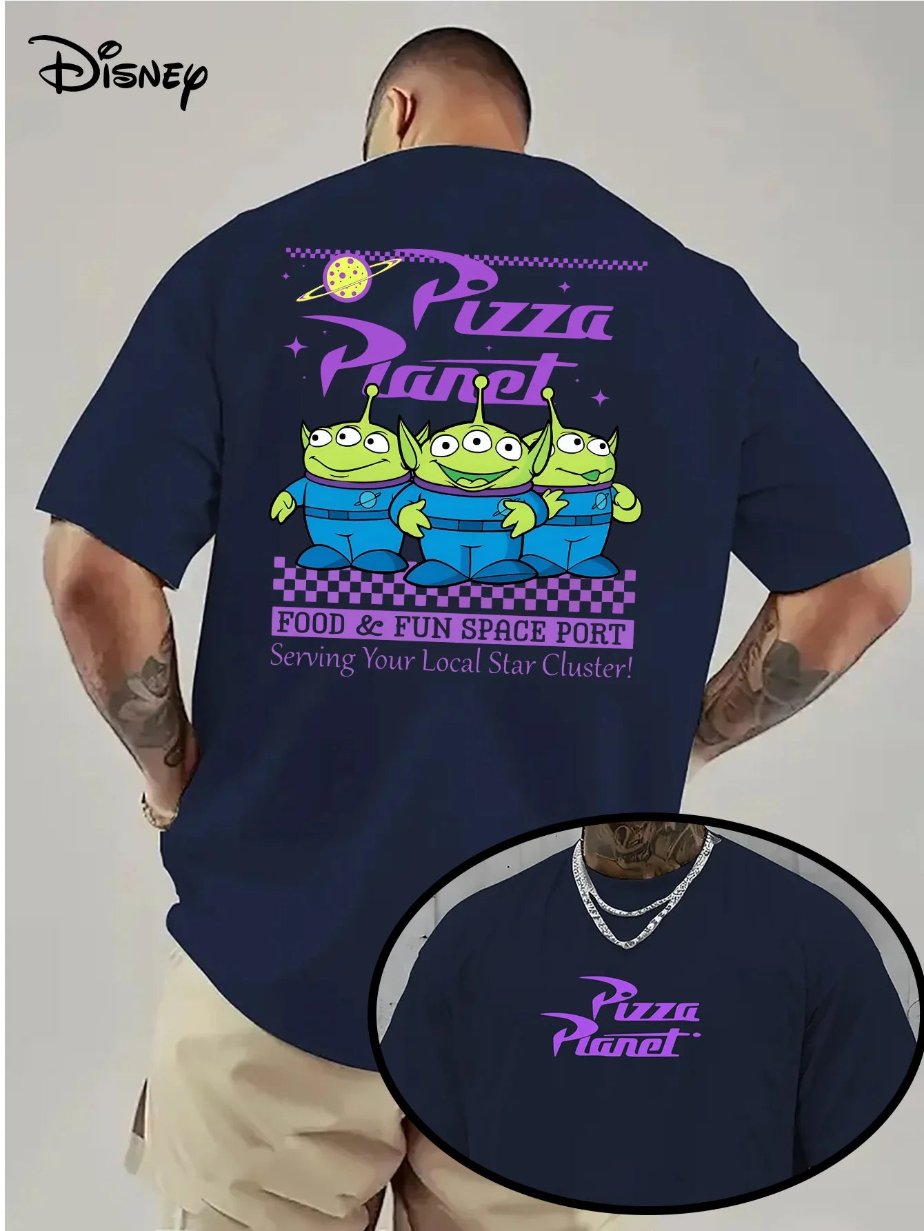Men's Disney Toy Story Planet Pizza T-Shirt