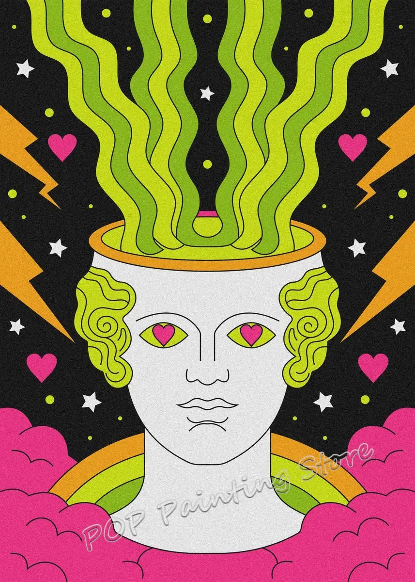 Fantasy Alien Psychedelic Art Funny Poster