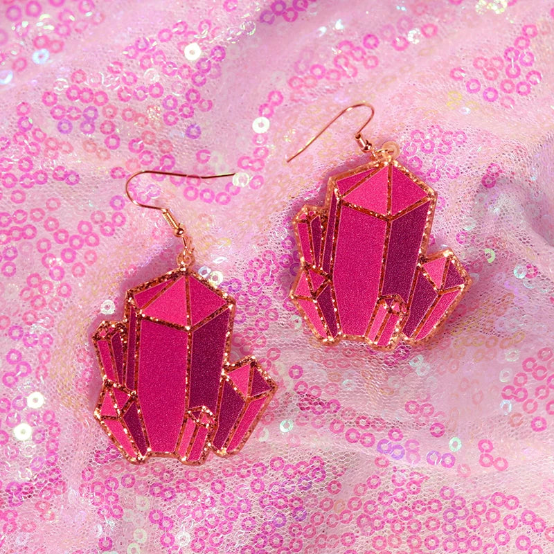 Y2k Earrings For Women Hip Hop Pink Cute Alien Set