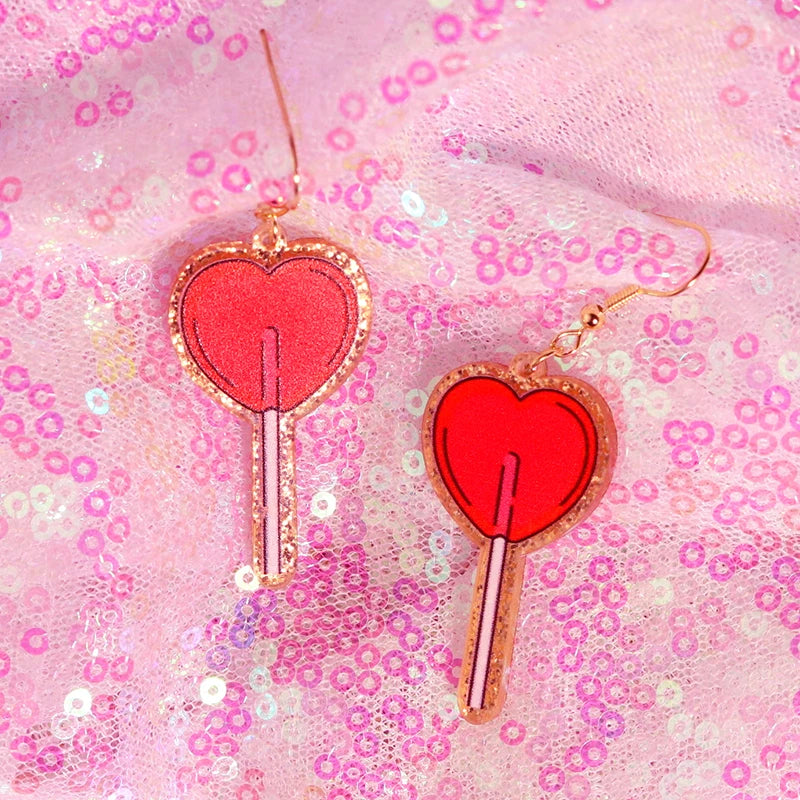 Y2k Earrings For Women Hip Hop Pink Cute Alien Set