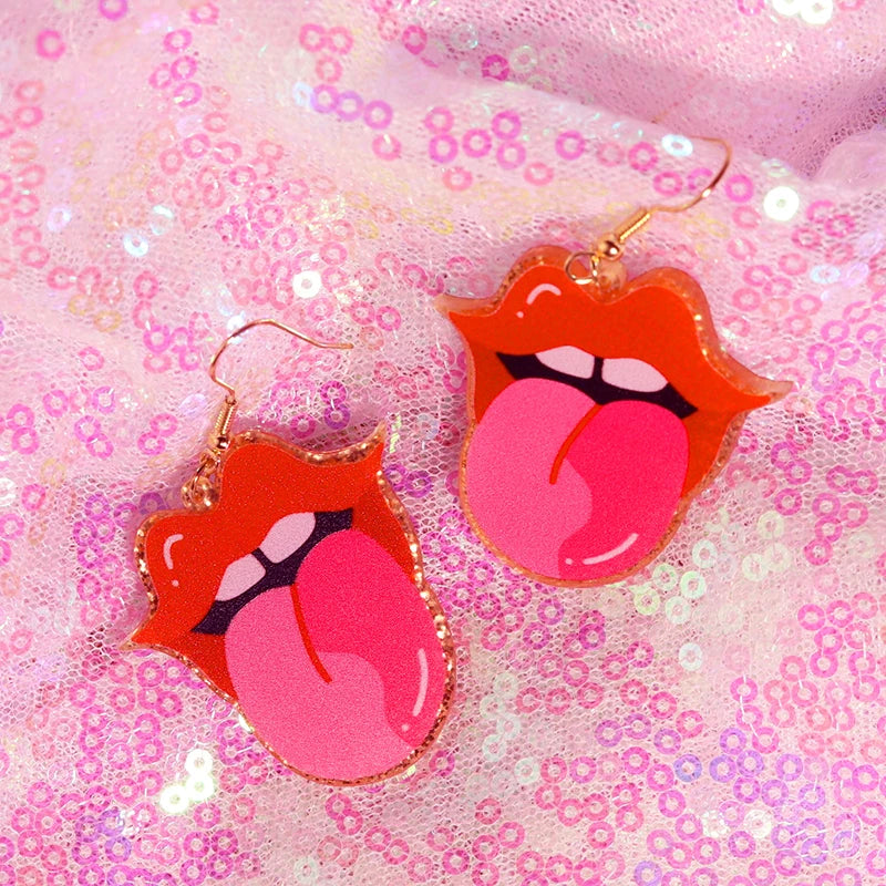 Y2k Earrings For Women Hip Hop Pink Cute Alien Set
