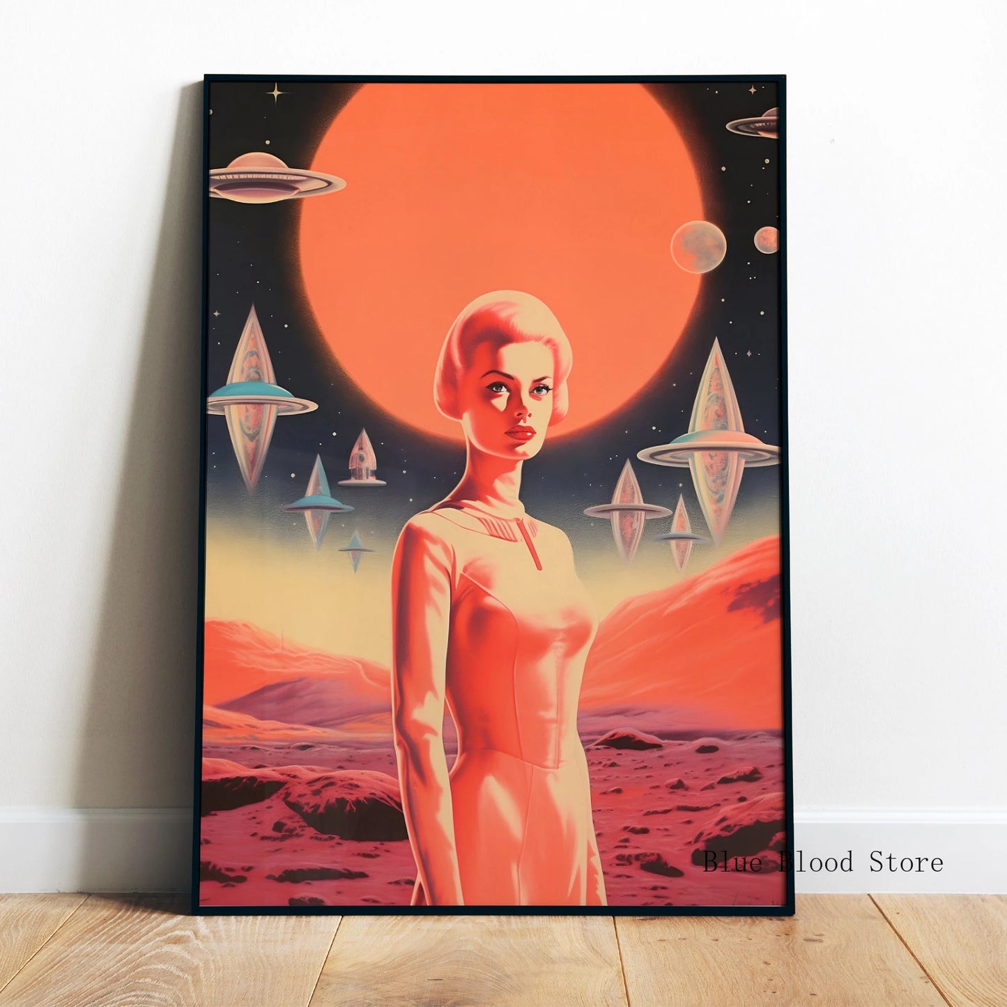 Aliens Vintage Sci Fi Poster 50s