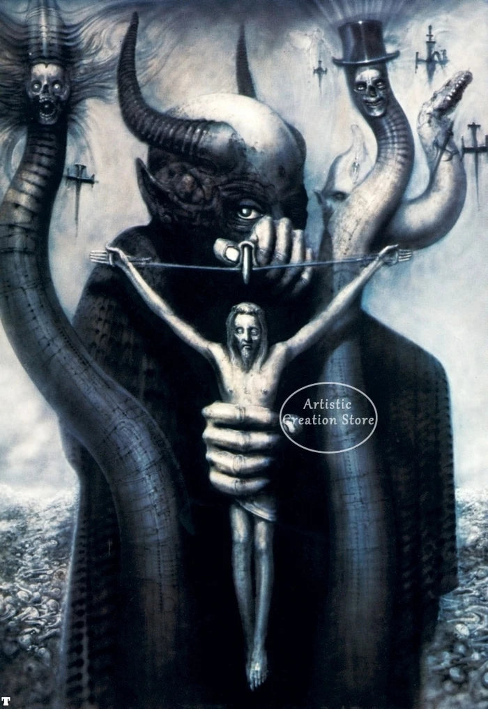 Hr Giger Li Ii Abstract Alien Retro Thriller Poster Wall