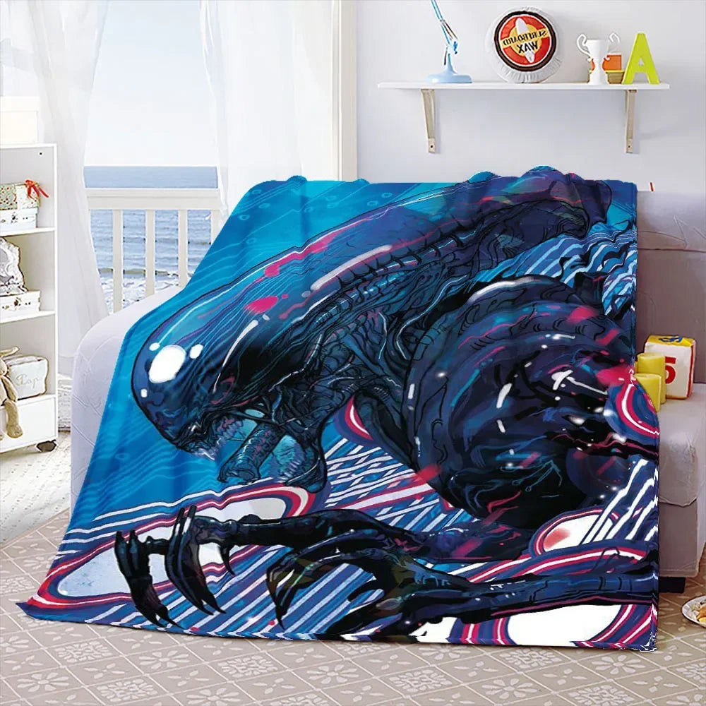 Aliens Movie Soft Throw Blanket Space Monster
