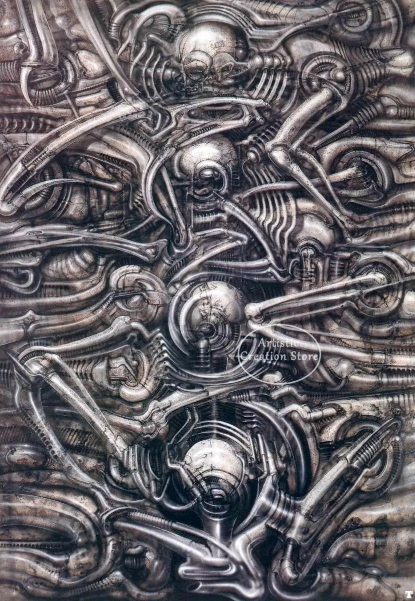 Hr Giger Li Ii Abstract Alien Retro Thriller Poster Wall