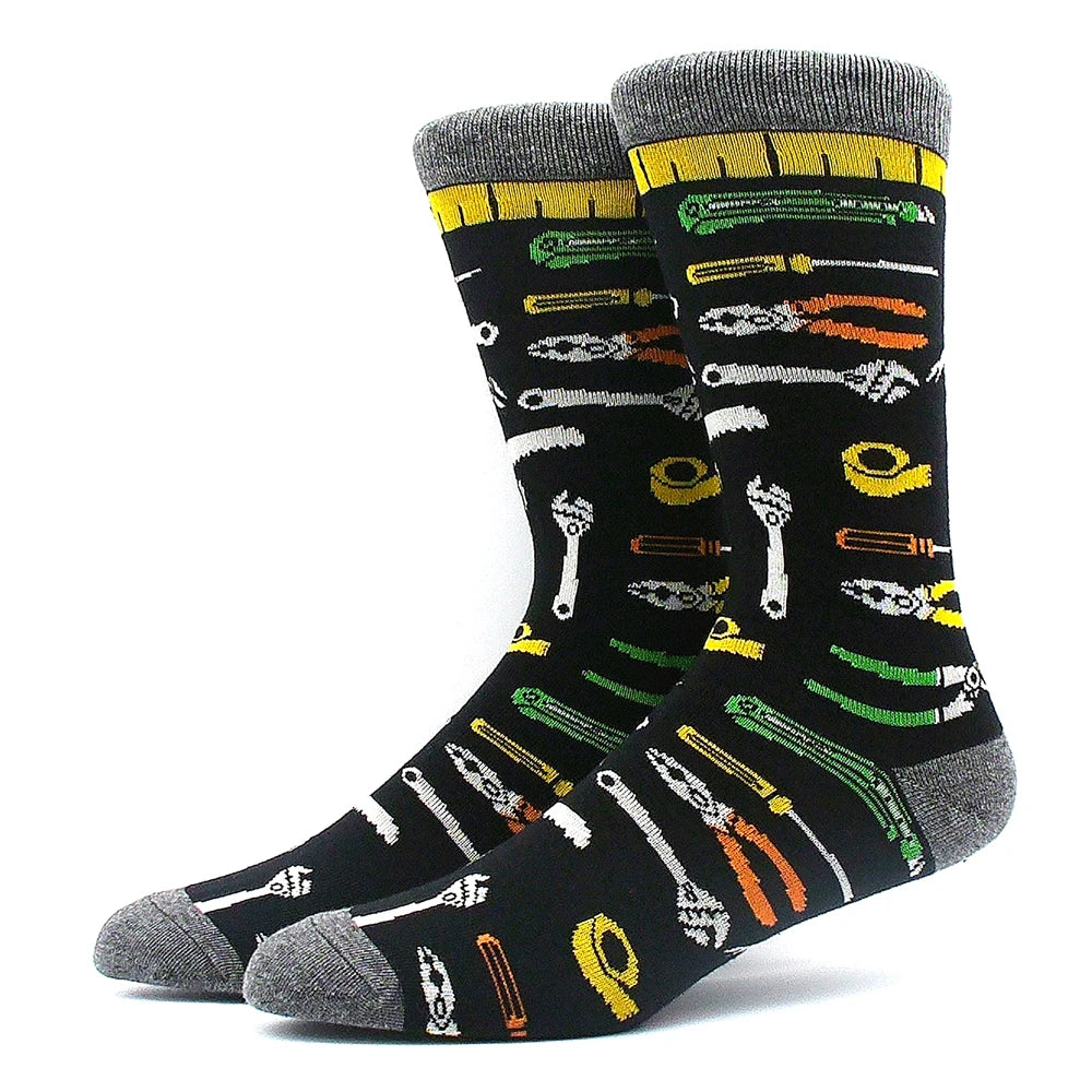 Cotton Happy Funny Socks Men Alien Planet