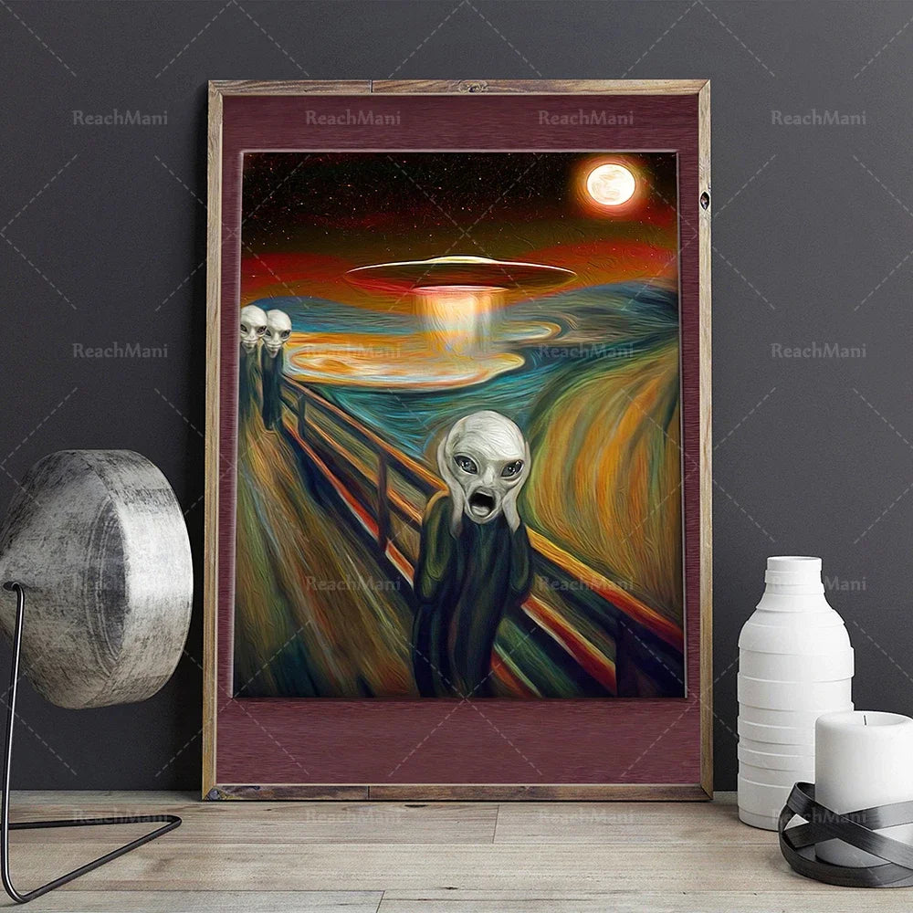 UFO Poster/UFO Alien Poster/Alien Scream Poster