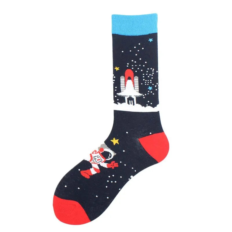 Painting Style Astronaut Men's Socks