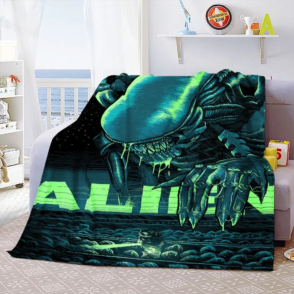 Aliens Movie Soft Throw Blanket Space Monster