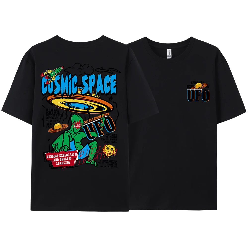 Cosmic Space Ufo Aliens Funny Graphic Printed Men
