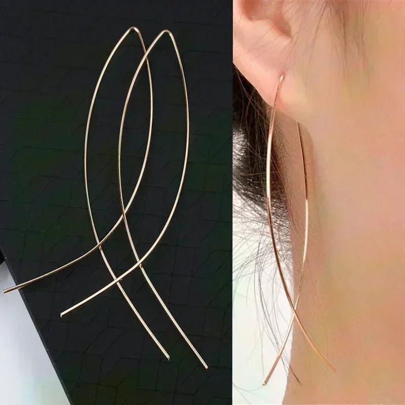 Geometric Rhombus Double Layer Combination Design Earrings For Women
