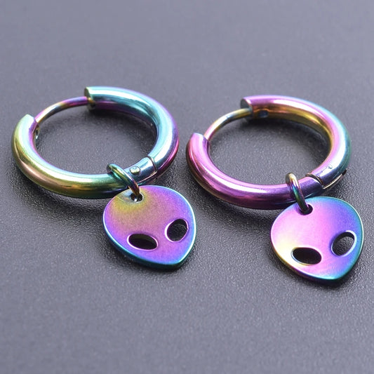 New Alien Earrings For Women Men Rainbow Color
