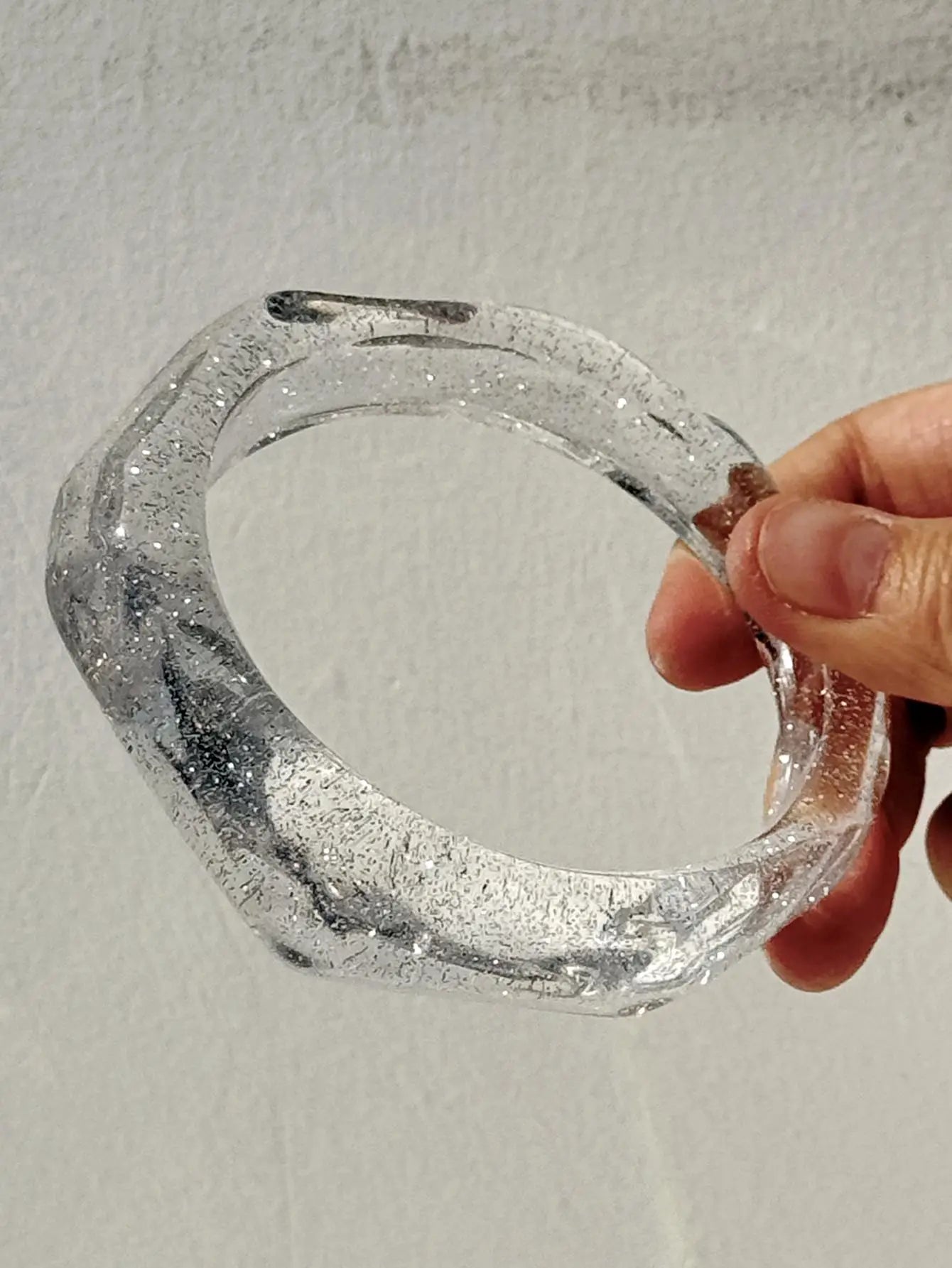 Alien Twisted Irregular Transparent Shiny Resin Bracelet
