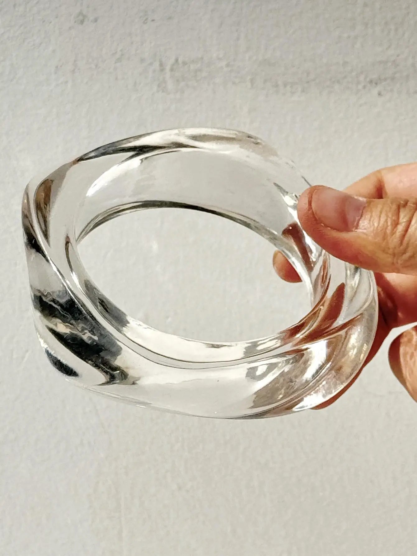 Alien Twisted Irregular Transparent Shiny Resin Bracelet