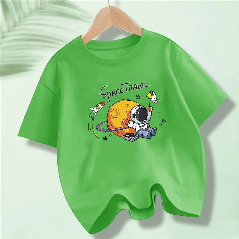 Kids Explore Space Astronaut Prints T-Shirt Boys