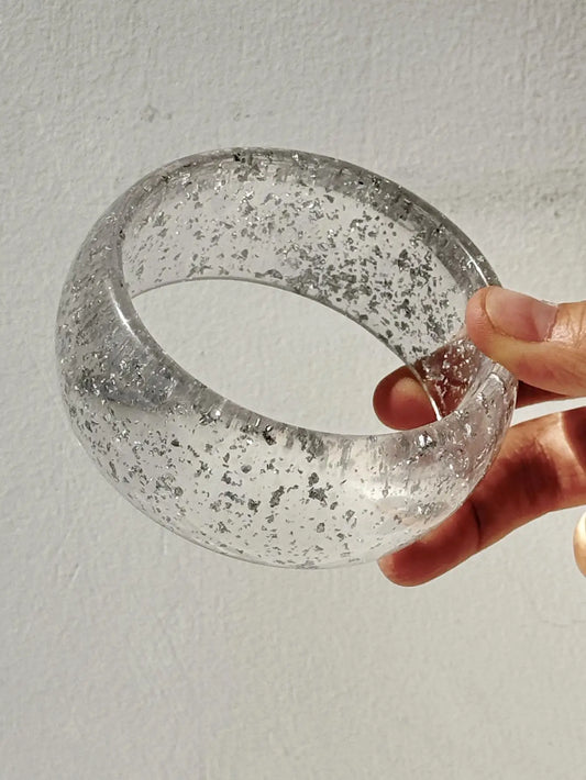 Alien Twisted Irregular Transparent Shiny Resin Bracelet