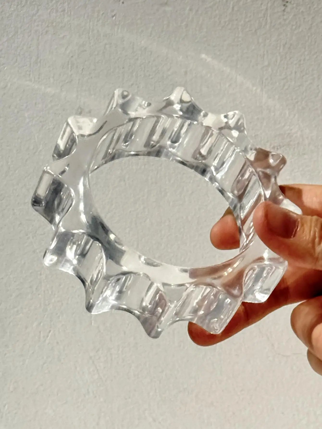 Alien Twisted Irregular Transparent Shiny Resin Bracelet