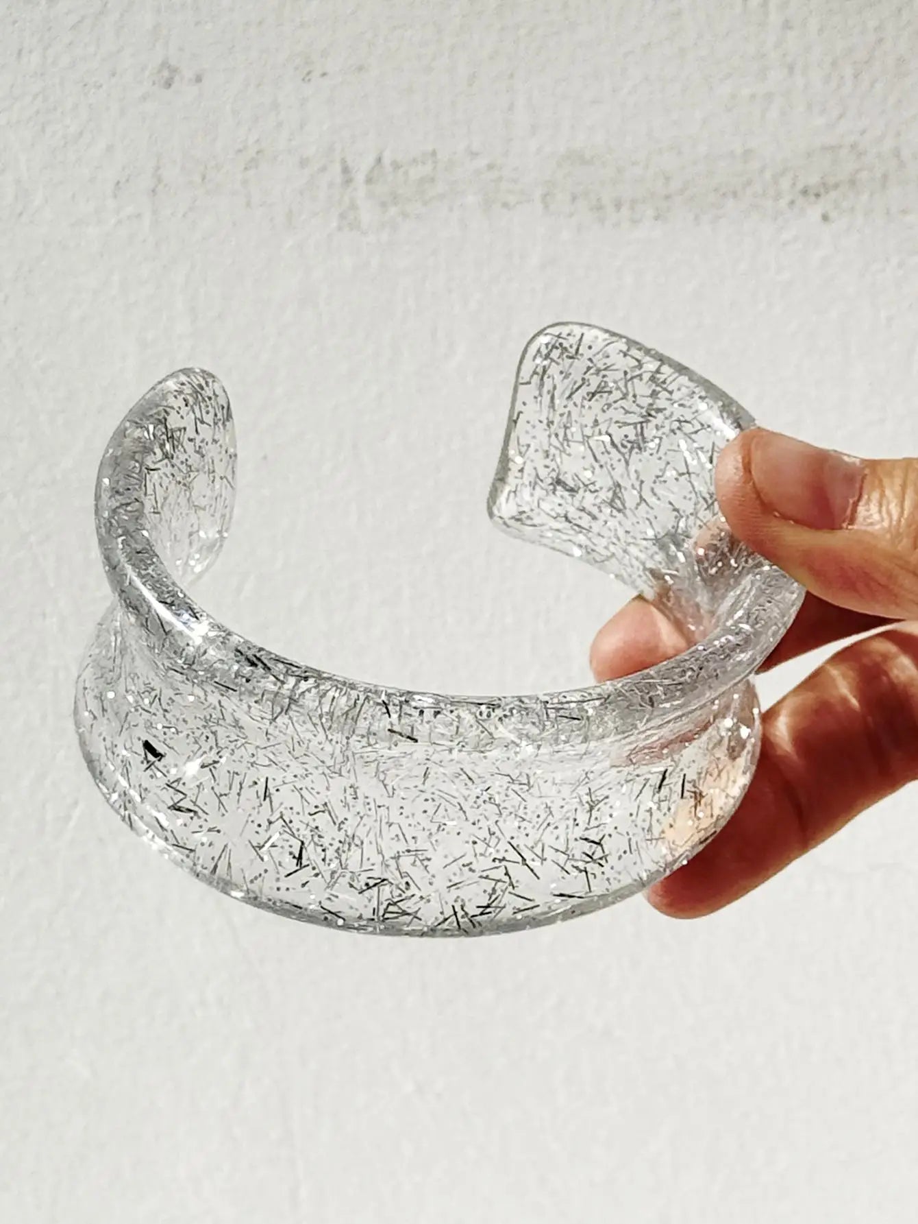 Alien Twisted Irregular Transparent Shiny Resin Bracelet