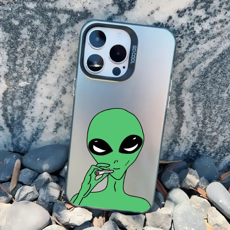 Funny Cartoon Alien Laser Phone Case for iPhones