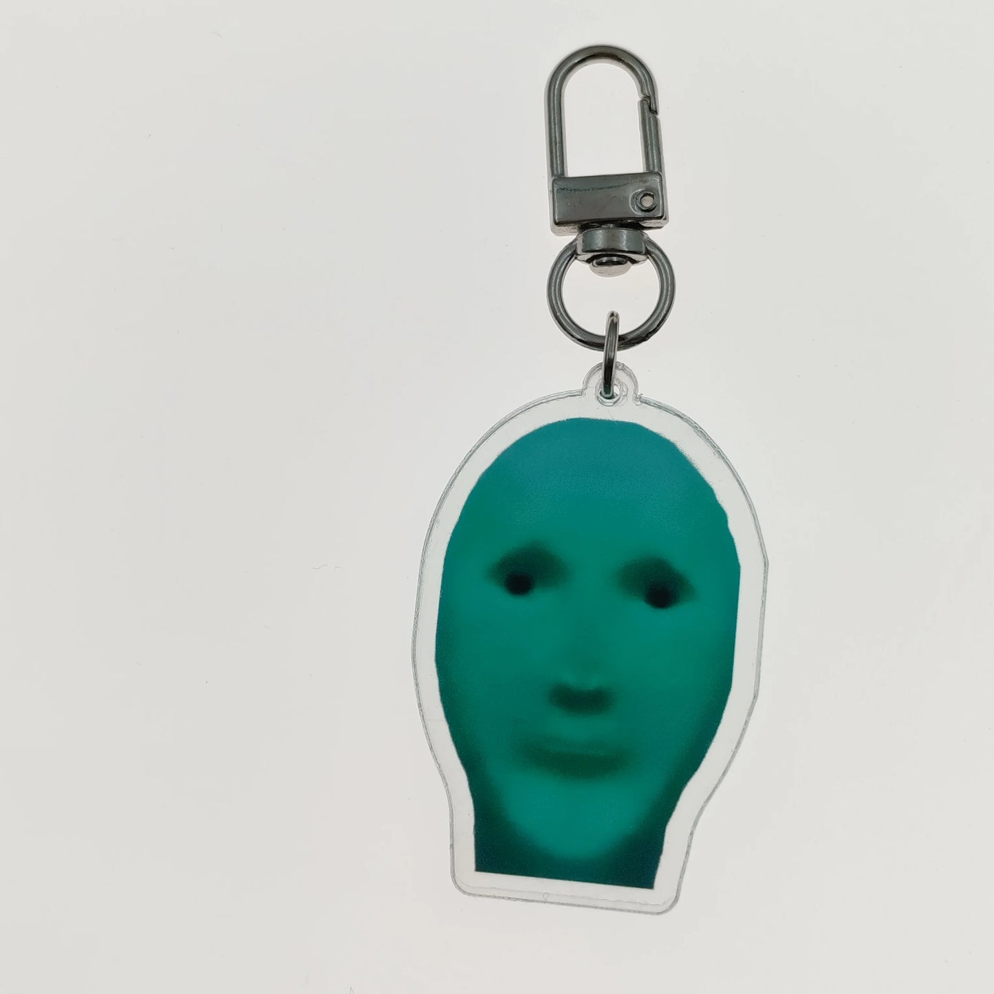 Green Alien Cat Fun Cute Keychain