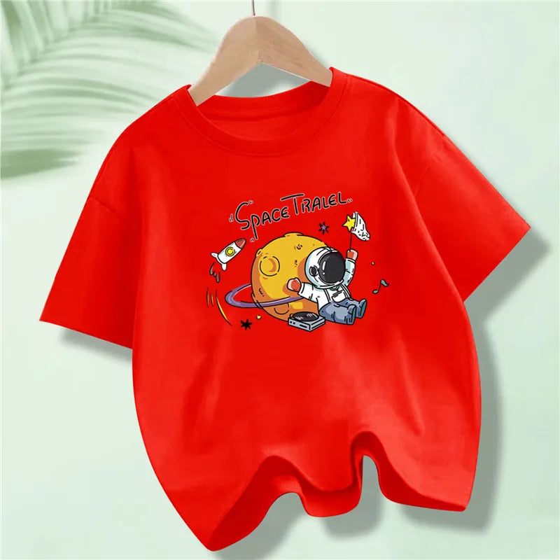 Kids Explore Space Astronaut Prints T-Shirt Boys
