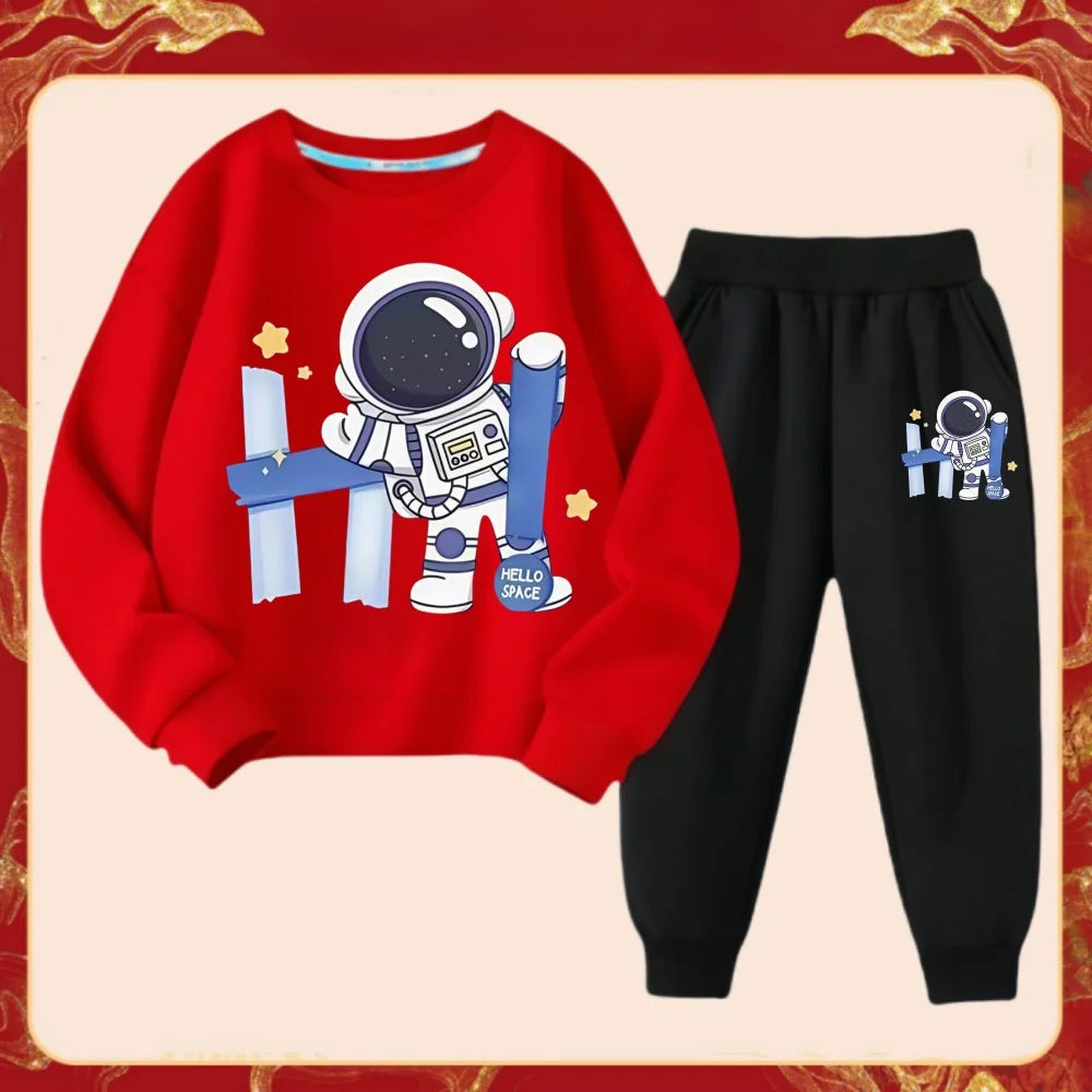 Spring Children Boy Clothes Set Kid Girls Letter Printed Sweatshirts Pullover