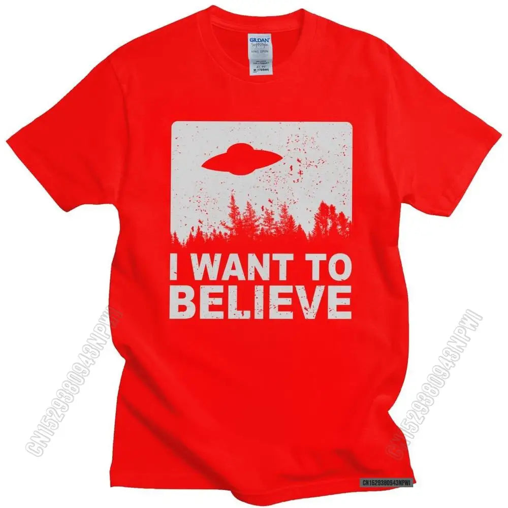Stylish Male The X Files I Want To Believe Tshirt