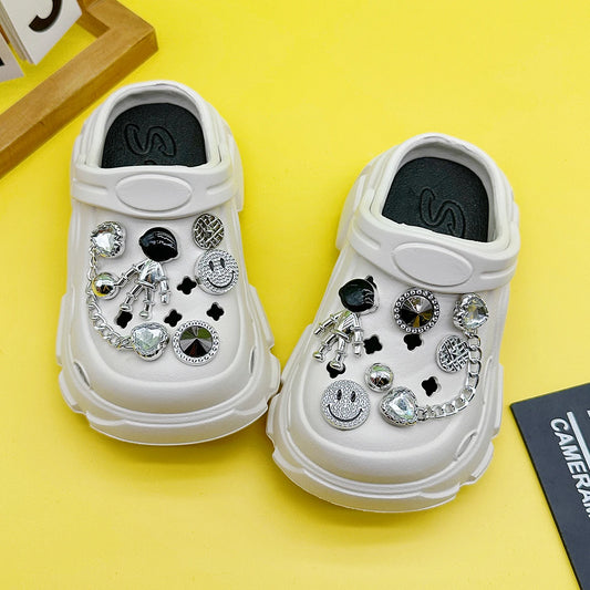 New Cartoon Little Alien Family Clogs for Boys and Girls