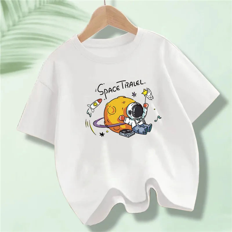 Kids Explore Space Astronaut Prints T-Shirt Boys
