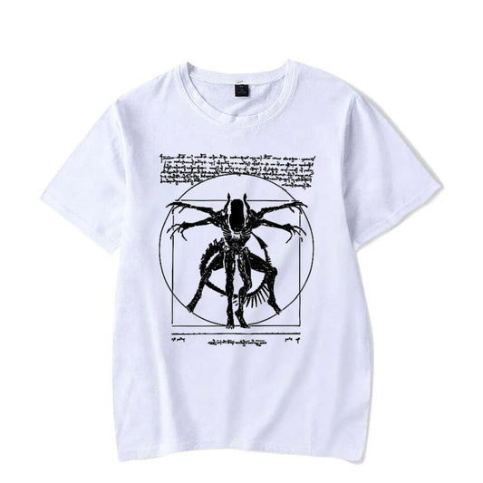 Alien Men's Gamer T-Shirt Da Vinci Print Women Tops Fashion Tshirt